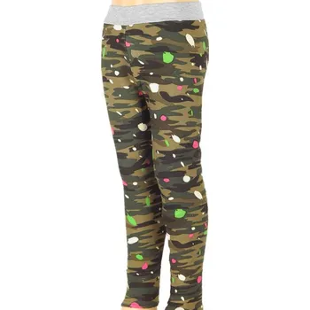 Dámské legíny Dětské legíny zateplené maskáčové zelené (Legíny pro děti na zimu)