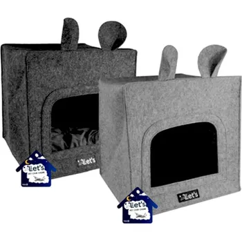 Pelíšek pro psa Iglú LET´S Sleep Cave kukaň kostka antracitové 40x40cm