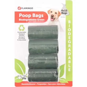 sáček na exkrement Biologicky odbouratelné sáčky na výkaly FLAMINGO zelená 4x15ks