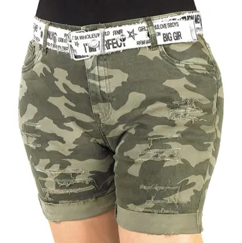 Dámské kraťasy Dámské elastické kraťasy maskáčové (Dámské krátké roztrhané kalhoty Realize CO43)