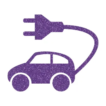 samolepka Elektro auto 002 levá symbol zásuvka (87 - Ultra Metalic fialová) SAMOLEPKA NA AUTO, NÁLEPKA, FÓLIE, POLEP, TUNING, VLASTNÍ TEXT, TISK, AUTOSAMOLEPKY.cz, POLEPY, OBRÁZEK, LOGO, 3D STICKERS