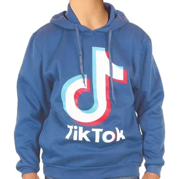 Dívčí mikina Dětská mikina Tik Tok Klokanka modrá (Mikina s kapucí pro děti)