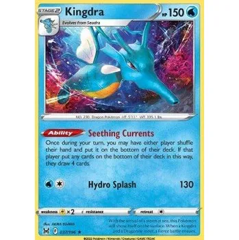 Volný čas Pokémon LOR 037/196 Kingdra - Lost Origin Stav: Near Mint, Verze: HOLO