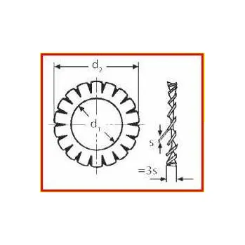 Matice Podložka vějířová pro M8 ZINEK DIN 6798A (Vějířová podložka DIN 6798A)