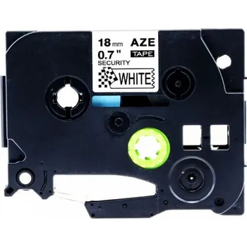 Pásek do tiskárny Alternativní páska Brother TZ-SE4/TZe-SE4 plombovací,18 mm x 8 m černý tisk/bílý podklad