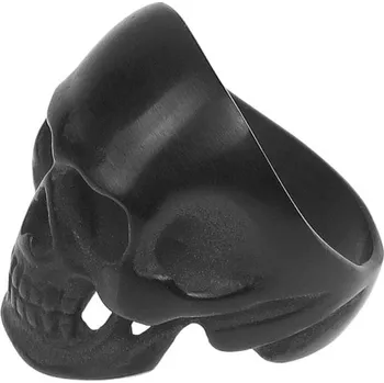 Prsten Prsten z chirurgické oceli černá Lebka (dárek pro motorkáře)