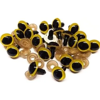 Galanterie Bezpečnostní oči 14 mm kočičí jantar světlá