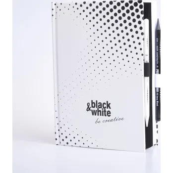 Blok Black and white - A5 - kreativní notes - pearl