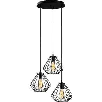 Závěsný lustr s 3 žárovkami Diamond II černý