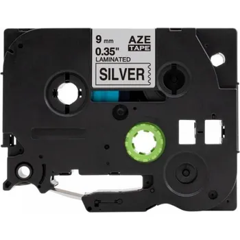 Pásek do tiskárny Alternativní páska Brother TZ-921 / TZe-921, 9mm x 8m, černý tisk / stříbrný podklad