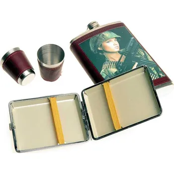 Placatka Placatka dárková sada Army (dárek pro muže s likérky, tabatěrkou a pohárky)