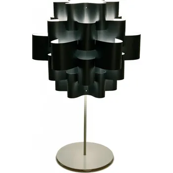 Lampička Quadrifoglio Group Sun, designová stolní lampička z černého textilu, 1x16W LED E27, výška 71cm