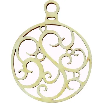 Dřevěný výřez baňka filigrán, 1ks