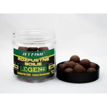 Boilies Jetfish Jet Fish Rozpustné Boilie Legend Range - Bioenzym Fish - Losos - 24 mm/250ml