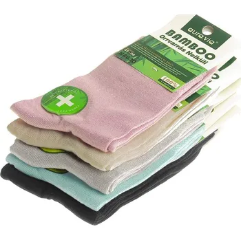 Dámské ponožky Ponožky dámské bambusové jednobarevné aura.via (5 párů páskových ponožek v balení)