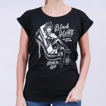 Dámské tričko Dámské Triko BLACK HEART FETISH EXT Barva: Černá, Velikost: L