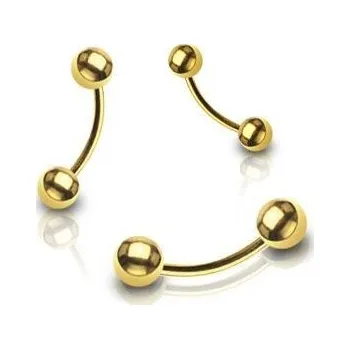 Piercing Piercing do obočí - pozlacený (1,6 x 10 mm)