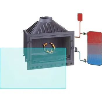 Žáruvzdorné sklo 59 x 38 cm na krbovou vložku 6002-73w