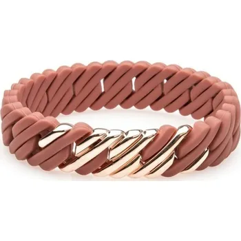 Náramek Dámský náramek TheRubz Silikonové Nerezová ocel Ocel / Silikonové Barva: Ružová, Rozmer: 15 mm x 18 cm