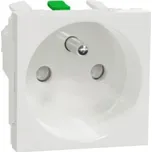 NU305918E Unica - Zásuvka 250V/16A 2P+E, clonky, bezšroubová, Bílá