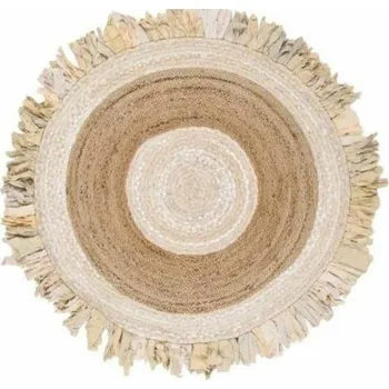 Koberec Koberec DKD Home Decor Béžová Kaštanová Bavlna Juta (200 x 200 x 1 cm)