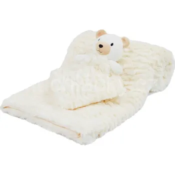 Hračka pro nejmenší Soft Touch Usínáček medvídek s dekou krémový