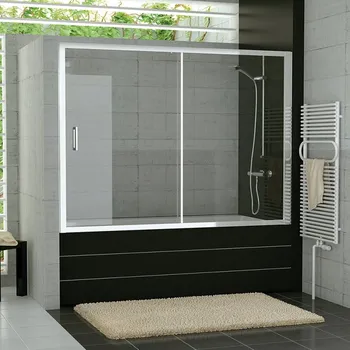 Sprchové dveře RONAL TOP-LINE Vanové posuvné dveře s pevnou stěnou v rovině bílá satén TOPB218000449