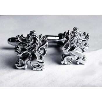 Manžetový knoflíček Stříbrné manžetové knoflíky český lev - MNK826 (Stříbrné manžetové knoflíky s českým lvem)