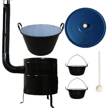 kotlíky Zabijačkový kotel 80 l + kotlina 58 cm + 2 servírovací kotlíky