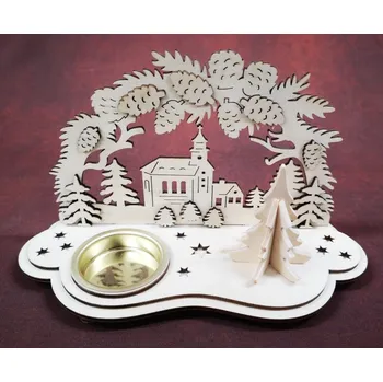 Vánoční dekorace Svícen - MINI oblouk (Kostel) - 1x svíčka