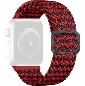 Řemínek na hodinky Řemínek s copánkovým vzorem pro Apple Watch 42mm / 41mm / 40mm / 38mm - černočervený