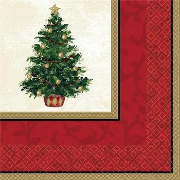 Papírový ubrousek Amscan Vánoční ubrousky se stromkem 33 x 33 cm 16 ks