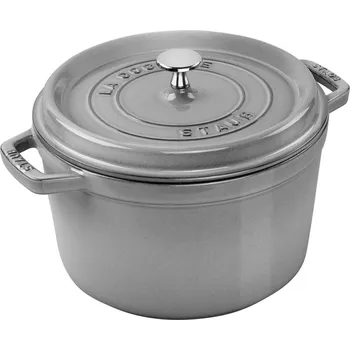 Hrnec Staub Cocotte hrnec vysoký kulatý 24 cm/4,8 l šedý, 12502418