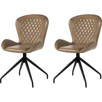 DARKNESS Křeslo z pravé kůže, 61x52x86, béžová sada 2 kusů