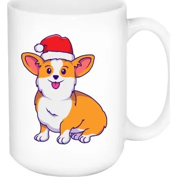 Hrnek velký s potiskem Vánoční corgi