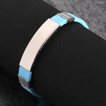 Náramek IZMAEL Silikonový náramek Světle modrá KP22757