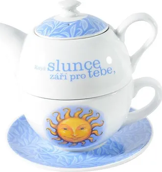 Čajová konvice SONNENTOR Tea for one porcelánový čajový set 530 ml modrý