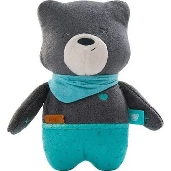 plyšák NELLYS Szumisie Šumící mazlíček Medvídek Matt s aplikací, 24 cm - grafitový/mátová