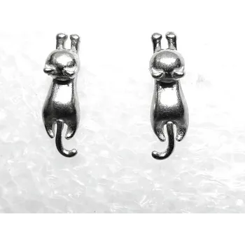 Náušnice Stříbrné náušnice kočička - DN198 NŠ (Náušnice na šroubek kočičky)