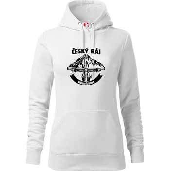 Dámská mikina Český ráj křížem krážem - Mikina dámská Cape s kapucí - M ( Bílá )