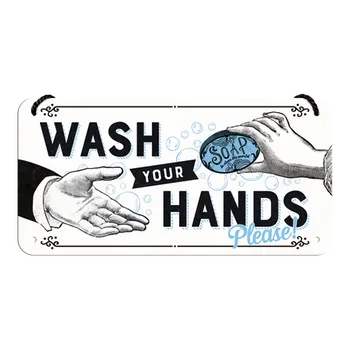 Plechová cedule Nostalgic Art Plechová Cedule Wash Your Hands