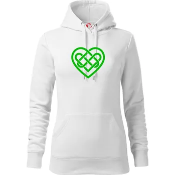 Dámská mikina Keltský uzel srdce - Mikina dámská Cape s kapucí - M ( Bílá )