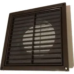 Větrací mřížka 183x183mm s límcem d150 mm a síťkou, hnědá MIKAWI 14-0251