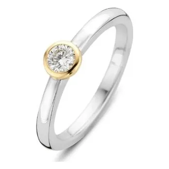 Prsten Prsten TI SENTO se zirkonem a zlacením 1868ZY/56
