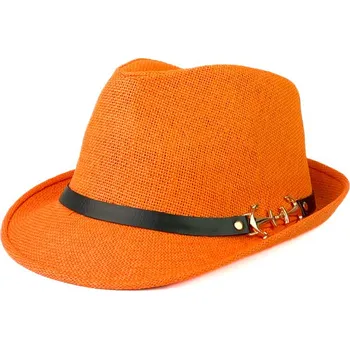Klobouk Pánský extravagantní klobouk v oranžové barvě 18-79