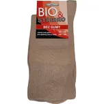 Zdravotní ponožky bez gumy s jemným lemem a vysokým obsahem bavlny - barva sv. hnědá /pleťová/ 35-37