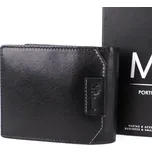 Menší luxusní hladká kožená peněženka Marta Ponti no. B636R + RFID černá