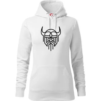 Dámská mikina Viking logo - Mikina dámská Cape s kapucí - S ( Bílá )