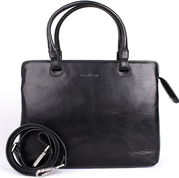 Kabelka Elegantní luxusní kožená kabelka do ruky Gianni Conti 661 černá