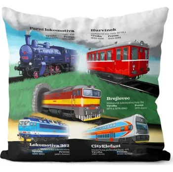 Dekorativní polštářek Impar Dekorativní polštářek 40 x 40 cm vlaky
